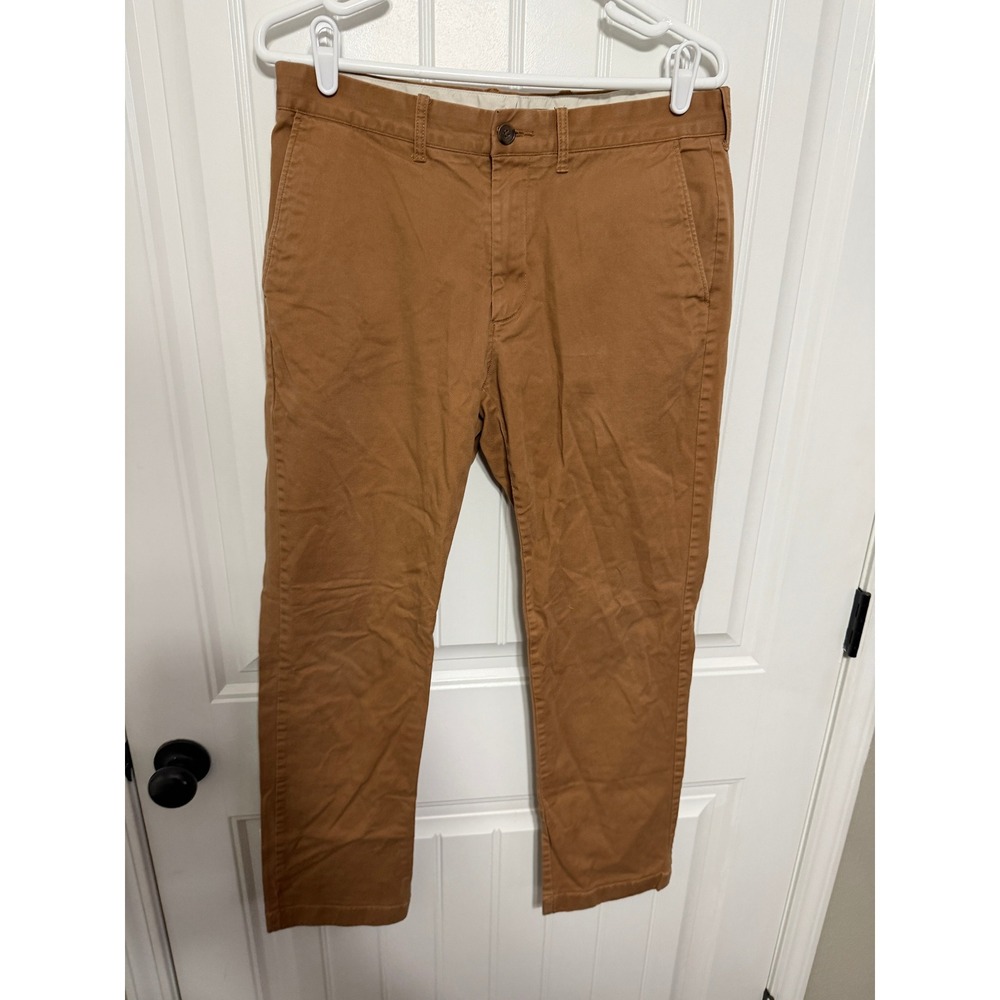 J.Crew Pants Mens 33x32 Mercantile Flex Straight Fit Brown Chinos EUC